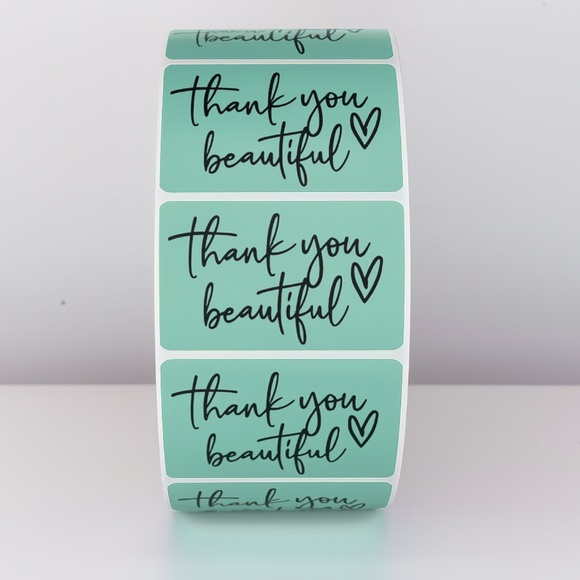 Thank You Beautiful Stickers | Pink Heart Labels for Small Business Packaging - Picture 6 of 11